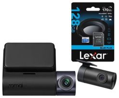 70Mai Dash Cam A410 + kamera tylna RC21 + karta Lexar 128GB. Wideorejestratory 70mai. W wyprzedaży za 419.00 zł.