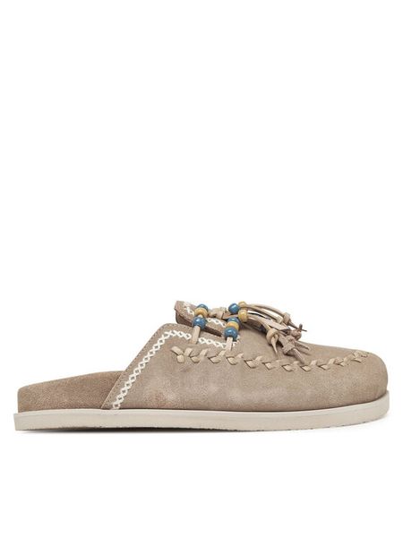 Bronx Klapki 66571-CU Beżowy. Brązowe klapki damskie Bronx, bez wzorów, ze skóry, bez obcasa, bez zapięcia. Za 309.99 zł.