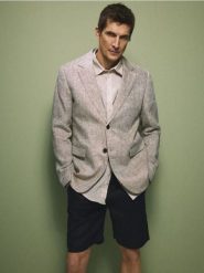 Lniana marynarka regular fit - wielobarwny. Garnitury męskie Reserved, bez wzorów, z tkaniny. Za 459.99 zł.