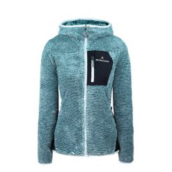 Bluza pluszowa damska BERGSON Acadia. Niebieskie bluzy damskie Bergson, s, bez wzorów, sportowe, bez ramiączek, bez kaptura. W wyprzedaży za 339.00 zł.