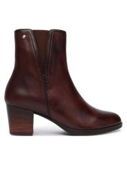 Pikolinos Botki Zamora W0E-8628 Brązowy ciemny. Brązowe botki damskie Pikolinos, bez wzorów, ze skóry, bez obcasa, na słupku, bez zapięcia. Za 759.99 zł.
