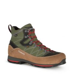 Buty sportowe trekkingowe męskie Aku Trekker WIDE Gore-tex skóra. Brązowe buty sportowe męskie Aku, bez wzorów, z gore-texu, bez obcasa, bez zapięcia. Za 499.00 zł.