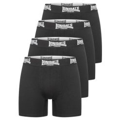 Bokserki Lonsdale West Challow (x4). Czarne bokserki męskie Lonsdale, bez wzorów, z bawełny. Za 151.50 zł.