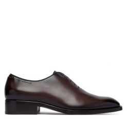 Półbuty BOSS. Brązowe półbuty męskie Boss, bez wzorów, bez obcasa, bez zapięcia. Za 3,099.00 zł.