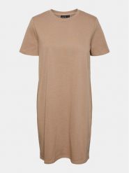 Pieces Sukienka codzienna Chilli Summer 17148120 Beżowy Regular Fit. Brązowe sukienki damskie Pieces, na co dzień, xs, bez wzorów, z syntetyku, bez kołnierzyka, bez ramiączek, proste. Za 109.99 zł.