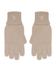 Calvin Klein Rękawiczki Damskie LV14F8021G Beżowy. Brązowe rękawiczki damskie Calvin Klein, bez wzorów, z dzianiny. Za 199.99 zł.