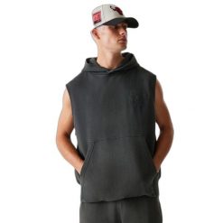 Bezrękawnik z kapturem Chicago Bulls Washed. Szare bluzy męskie New Era, bez wzorów, sportowe, bez ramiączek, z kapturem. W wyprzedaży za 261.00 zł.