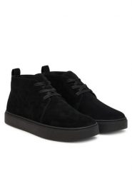 Calvin Klein Trzewiki Hybrid Clean Mid Lace Up Su HM0HM02254 Czarny. Czarne botki męskie Calvin Klein, bez wzorów, ze skóry, bez obcasa, bez zapięcia. Za 649.99 zł.