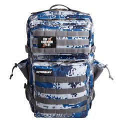 Plecak do CrossTraining i podróży ELITRAINX V1 45L. Niebieskie plecaki męskie ELITEX TRAINING, z aplikacjami, z materiału, sportowe. Za 252.99 zł.