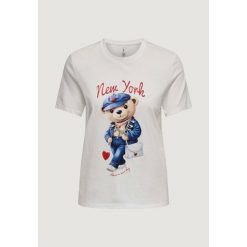Koszulka crop top Kobieta ONLY Onlmaeve Life S/S Reg Tee Cs Jrs. Białe bluzki damskie ONLY, s, bez wzorów, z bawełny, bez kołnierzyka, bez ramiączek. Za 154.20 zł.