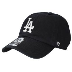 Czapka z daszkiem dla dorosłych 47 Brand MLB Los Angeles Dodgers 47 Clean Up Cap. Czarne czapki damskie 47 Brand, bez wzorów, z bawełny, sportowe. Za 99.99 zł.