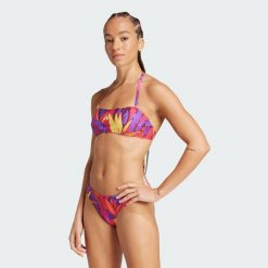 Zestaw adidas x FARM Neckholder Bikini. Czerwone bikini Adidas, bez wzorów, z materiału. Za 249.00 zł.