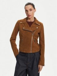 Serge Pariente Kurtka skórzana Oxford Vs Brązowy Slim Fit. Brązowe kurtki damskie Serge Pariente, s, bez wzorów, ze skóry, bez kaptura. Za 1,069.00 zł.