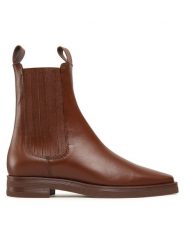 Gino Rossi Sztyblety 222FW131 Brązowy. Brązowe botki damskie Gino Rossi, bez wzorów, ze skóry, bez obcasa, na płaskiej podeszwie, bez zapięcia. Za 429.99 zł.