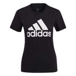 Koszulka Essentials Logo. Białe bluzki damskie Adidas, bez wzorów, z bawełny, sportowe, bez kołnierzyka, bez ramiączek. Za 129.00 zł.