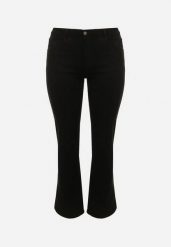 Czarne Szerokie Jeansy z Wysokim Stanem z Bawełną i Dodatkiem Wiskozy Eprevia. Czarne jeansy damskie Born2be, bez wzorów, z bawełny, klasyczne, z podwyższonym stanem, plus size. Za 99.99 zł.