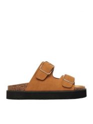 DeeZee Klapki CEO-LB-P2181 Brązowy. Brązowe klapki damskie DeeZee, bez wzorów, ze skóry, bez obcasa, bez zapięcia. Za 129.99 zł.