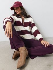 Prążkowane legginsy flare z domieszką bawełny - czerwony. Czerwone legginsy damskie Sinsay, bez wzorów, z bawełny. Za 49.99 zł.