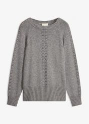 Sweter nietoperzowy z wiskozą. Żółte swetry nierozpinane damskie bonprix, bez wzorów, z wiskozy, bez kołnierzyka, bez ramiączek. Za 129.99 zł.