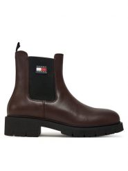 Tommy Jeans Sztyblety Tjw Chelsea Leather Boot EN0EN02825 Brązowy. Brązowe botki damskie Tommy Jeans, bez wzorów, z jeansu, bez obcasa, na płaskiej podeszwie, bez zapięcia. Za 489.99 zł.