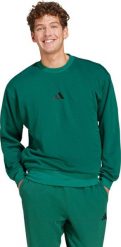 Bluza męska adidas Essentials Feelcozy Fleece zielona JE3788 S. Zielone bluzy męskie Adidas, m, bez wzorów, bez ramiączek, bez kaptura. Za 157.40 zł.
