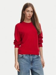 Tommy Hilfiger Sweter WW0WW51459 Czerwony Regular Fit. Czerwone swetry nierozpinane damskie Tommy Hilfiger, s, bez wzorów, z kaszmiru, bez kołnierzyka, bez ramiączek. Za 1,299.00 zł.