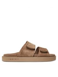 Inuikii Klapki Suede Double Band 50102-510 Beżowy. Brązowe klapki męskie Inuikii, bez wzorów, ze skóry, bez zapięcia. Za 749.99 zł.