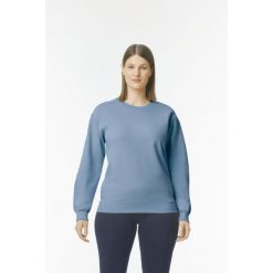 Bluza z okrągłym dekoltem Gildan Midweight Softstyle. Niebieskie bluzy damskie GILDAN, s, bez wzorów, z bawełny, klasyczne, bez ramiączek, bez kaptura. Za 125.00 zł.