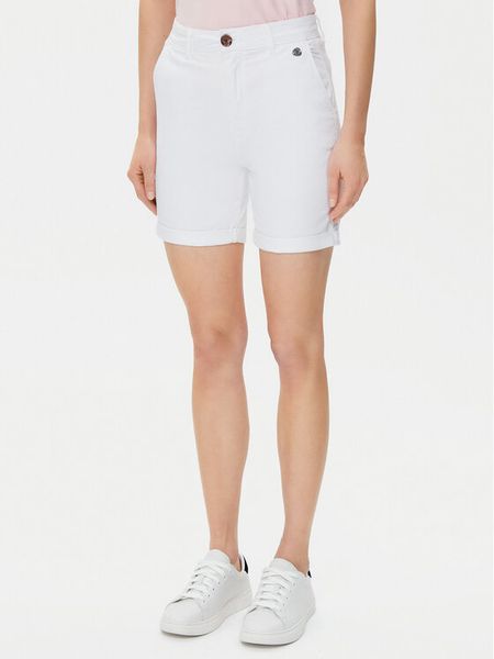 U.S. Polo Assn. Szorty materiałowe WUP1121 Biały Regular Fit. Białe szorty damskie U.S. Polo Assn., bez wzorów, z bawełny. Za 219.99 zł.