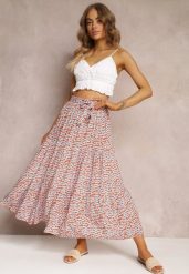 Czerwona Rozkloszowana Spódnica Maxi z Wiskozy z Gumką w Talii Tailana. Czerwone spódnice damskie Renee, na co dzień, m, bez wzorów, z materiału, maxi, proste. Za 39.99 zł.