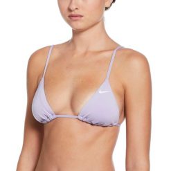 Góra od stroju pływackiego Nike Essential Triangle Bikini. Niebieskie stroje kąpielowe damskie Nike, m, bez wzorów. Za 99.99 zł.