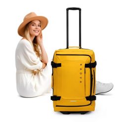 Walizka podróżna KADVA Lazio. Żółte walizki damskie KADVA, bez wzorów. Za 249.99 zł.