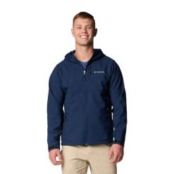 Kurtka softshell męska Columbia Ascender II Hooded. Niebieskie kurtki sportowe męskie Columbia, m, bez wzorów, z softshellu, bez kaptura, trekkingowe. W wyprzedaży za 387.55 zł.