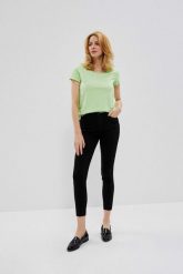 Jeansy skinny medium waist czarne. Czarne jeansy damskie MOODO, bez wzorów, z bawełny, długie. W wyprzedaży za 38.99 zł.