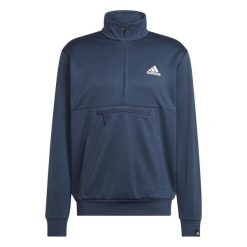 Bluza z małym logo adidas Aeroready Game and Go. Niebieskie bluzy męskie Adidas, m, bez wzorów, sportowe, bez ramiączek, bez kaptura. W wyprzedaży za 236.40 zł.
