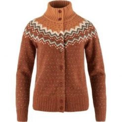 Bluza wełniana damska Fjallraven Ovik Knit Cardigan. Brązowe bluzy damskie Fjällräven, m, bez wzorów, z wełny, sportowe, bez ramiączek, bez kaptura. Za 722.99 zł.