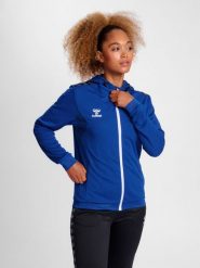 Damska bluza dresowa z kapturem Hummel Authentic Pl. Niebieskie bluzy damskie Hummel, xs, bez wzorów, z dresówki, sportowe, bez ramiączek, z kapturem. Za 250.05 zł.
