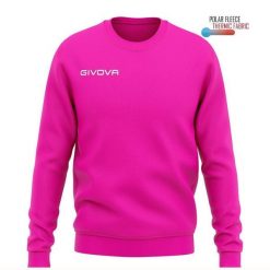 Bluza Givova Fuksja Unisex – luźny krój, dekolt okrągły, rozmiar 2XS. Czerwone bluzy męskie Givova, xs, bez wzorów, sportowe, bez ramiączek, bez kaptura. Za 185.99 zł.