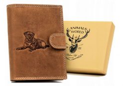 Portfel skórzany Always Wild N4L-CHM-DOG-1 brązowy. Brązowe portfele męskie Always Wild, bez wzorów, z nubiku. Za 50.00 zł.