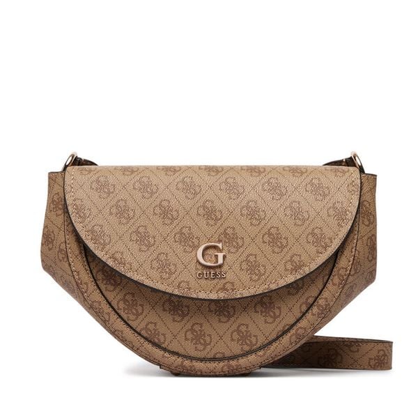 Torebka Guess. Brązowe listonoszki damskie Guess, z aplikacjami, bez dodatków. Za 584.99 zł.