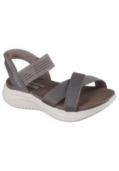 Sandały SKECHERS SLIP - INS ULTRA FLEX 3.0 Szary. Szare sandały damskie Skechers, bez wzorów, z materiału, bez obcasa, bez zapięcia. Za 295.99 zł.