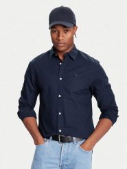 Tommy Jeans Koszula DM0DM22026 Granatowy Regular Fit. Niebieskie koszule męskie Tommy Jeans, l, bez wzorów, z bawełny, bez kołnierzyka, bez ramiączek. Za 349.99 zł.