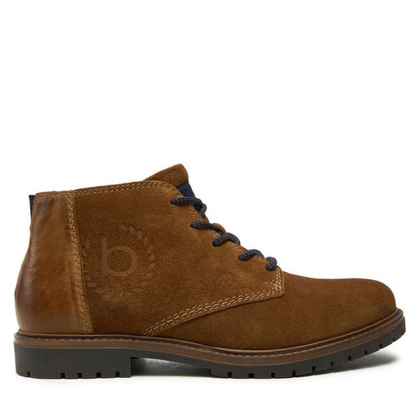 Trzewiki Bugatti. Brązowe botki męskie Bugatti, bez wzorów, bez obcasa, bez zapięcia. Za 259.99 zł.