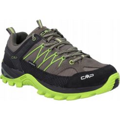 Buty trekkingowe dla mężczyzn CMP Rigel low. Zielone buty zimowe męskie CMP, bez wzorów, z zamszu, bez obcasa, bez zapięcia. Za 542.00 zł.