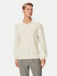 BOSS Sweter H-Lomarino 50565511 Kremowy Regular Fit. Białe swetry męskie Boss, l, bez wzorów, z bawełny, bez kołnierzyka, bez ramiączek. Za 749.99 zł.