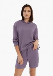 M-LULI. Fioletowe szorty damskie Volcano, bez wzorów, z dresówki. Za 119.99 zł.