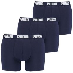 Bokserki męskie Puma EVERYDAY 3-PACK. Czarne bokserki męskie Puma, bez wzorów, z bawełny. Za 129.99 zł.