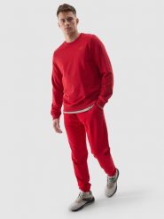 4F Spodnie dresowe joggery męskie - czerwone 3XL. Czerwone spodnie materiałowe męskie 4F, l, bez wzorów, z bawełny. W wyprzedaży za 79.99 zł.