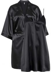 Szlafrok kimono + koszulka nocna (kompl. 2-częściowy). Czarne szlafroki damskie bonprix, bez wzorów, bez ramiączek, bez kaptura. Za 169.99 zł.