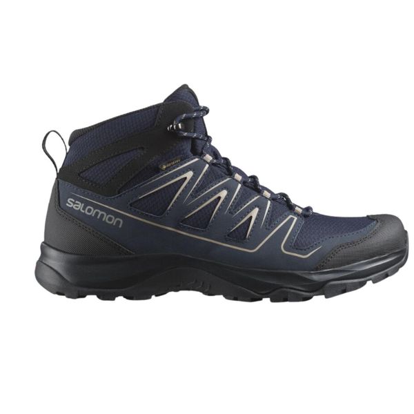 Buty trekkingowe męskie Salomon Onis Mid Gore-Tex. Niebieskie trekkingi męskie Salomon, z gore-texu, bez zapięcia. Za 399.00 zł.